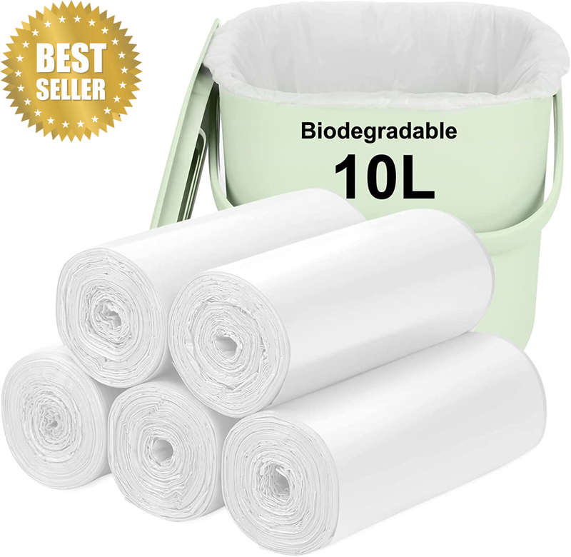 Biodegradable Bin Bags 120PCS, 10L Small Bin Liner for Countertop Bin. 2.6 Gallo