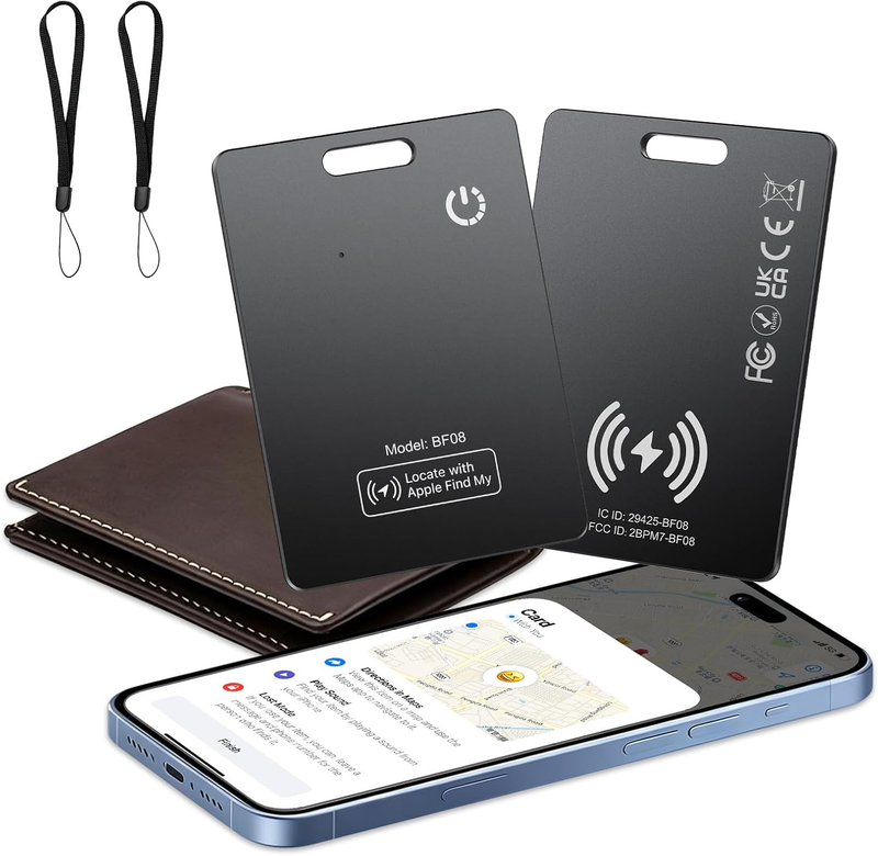 2 Pack Wallet Tracker Card [Apple Mfi Certified] Air Tracker Tag (Ios Only), IP6