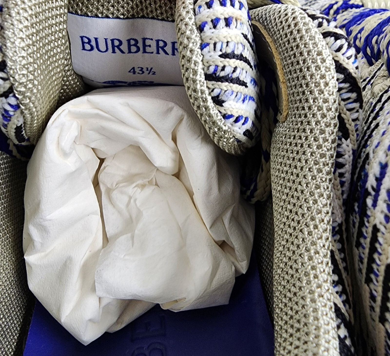 Burberry Check Knit Box Sneakers Men's 43.5/10.5 US Lichen Multi Lace Up Closure - Picture 8 of 16