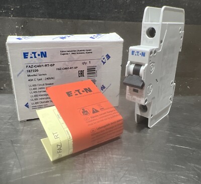 Eaton NSB FAZ-C40/1-RT-SP Miniature Circuit Breakers (MCBs) FAZ 1P 40A 240V 50/6