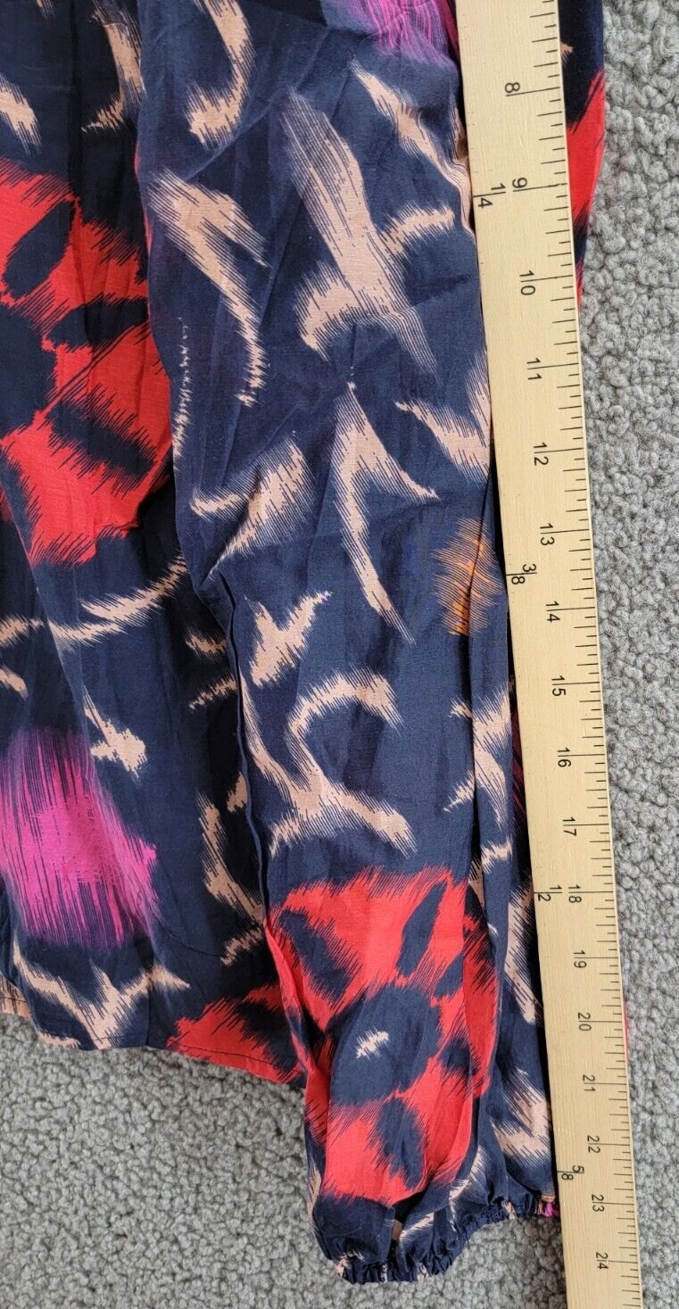 Velvet by Graham & Spencer Britney Silk Blend Boho Top Women's M Twilight Multi - Picture 5 of 16
