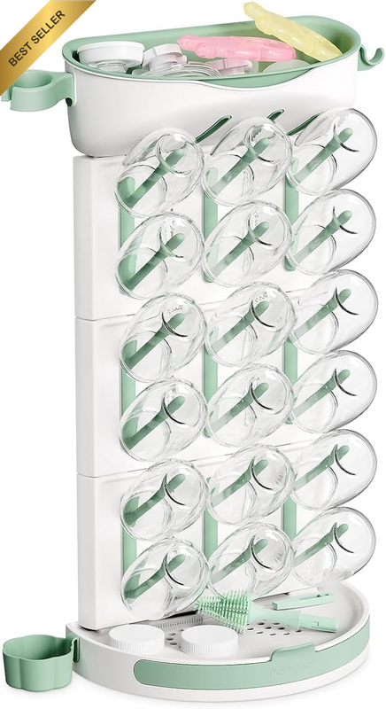 DIY Larger Bottle Drying Rack for 18 Bottles, Space Saving Countertop Vertical R
