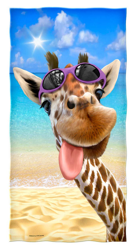 ; Beach Towel - 30" X 60" (giraffe Design)