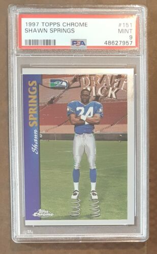 1997 Topps Chrome Football #151 Shawn Springs Rookie card PSA 9 Mint! Seahawks!. rookie card picture