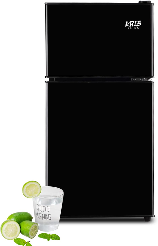 Refrigerator 3.5 Cu.Ft with Freezer,Vintage Double Door,Lock Fresh,7 Level Adjus