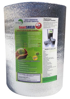 SmartSHIELD -5mm 16''X50ft Reflective Insulation Roll, Foam Core Radiant Barr...