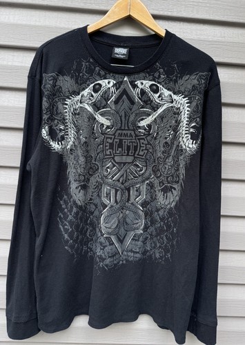 ［ MMA ］ MMA NRNL Tee / Black_XL MMA Elite Shirt Mens XL Black Blue Tee Faded Skull Cross