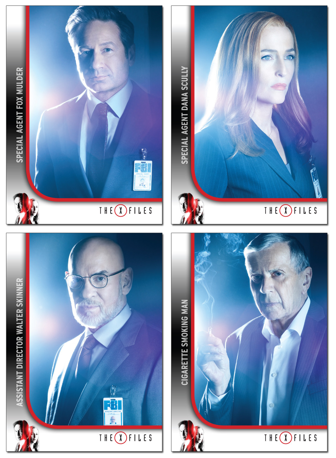 THE X-FILES - Season 11 - 4 Card Promo Set - Fox Mulder Dana Scully Skinner CSM THE X-FILES - Season 11 - 4 Card Promo Set - Fox Mulder Dana Scully Skinner CSM