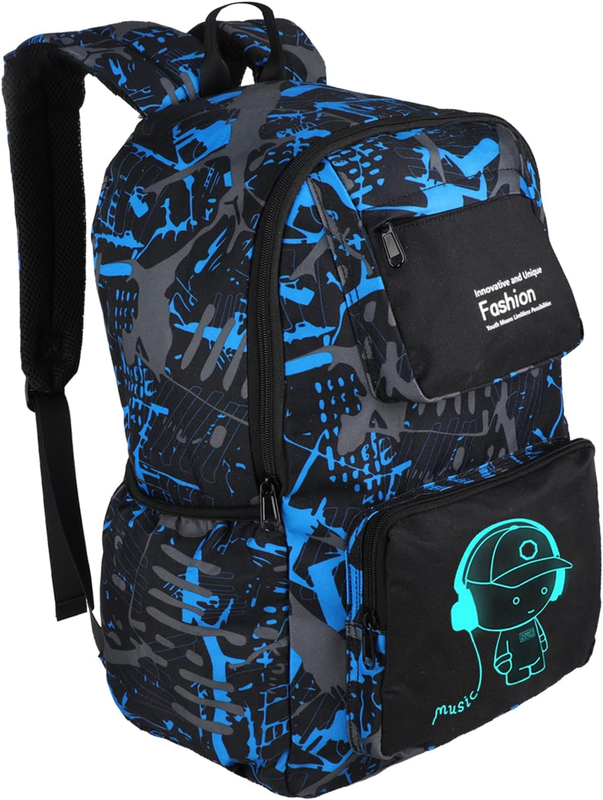 FLYMEI Cool Backpack with USB Charging Port, Anime Backpack for Teens 15.6 Inch