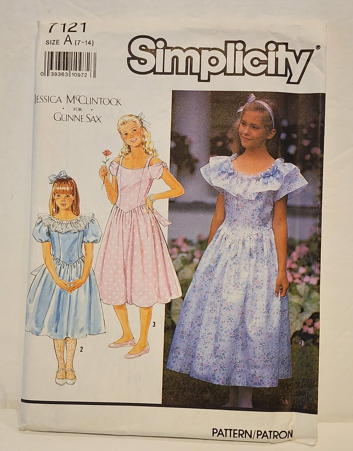 Simplicity 7121 Jessica McClinktock Gunne Sax dress pattern