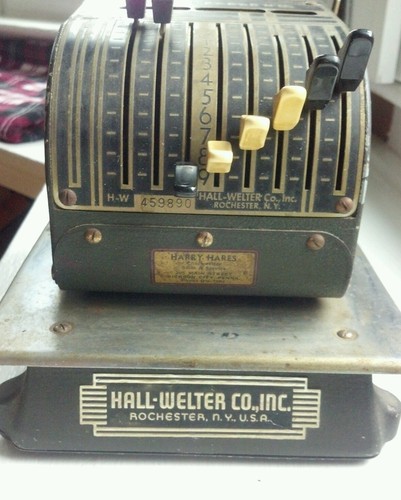 Classic Vintage Speedrite Checkwriter, by Hall-Welter Co. Blk/Red image, Working