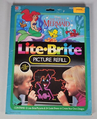 VTG Milton Bradley MB Disney s Little Mermaid Lite Brite Picture Refill COMPLETE