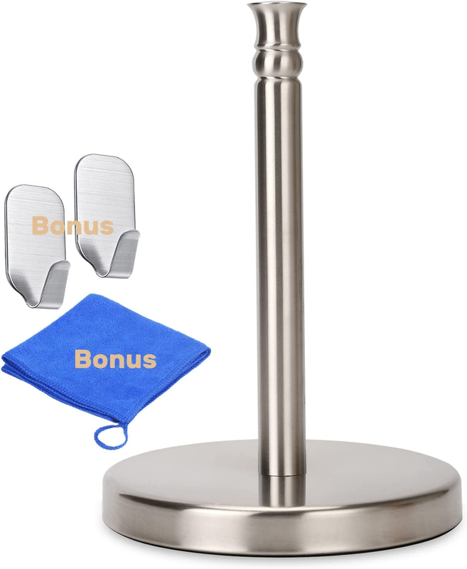 Paper Towel Holder Countertop, Stainless Steel Heavy Base (3
