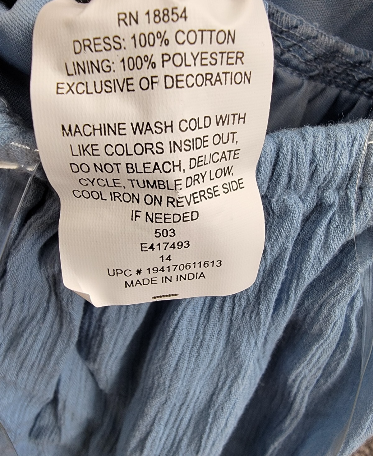 Rare Editions Sleeveless A-Line Dress Big Girls 14 Blue V-Neck Embroidered - Picture 9 of 14