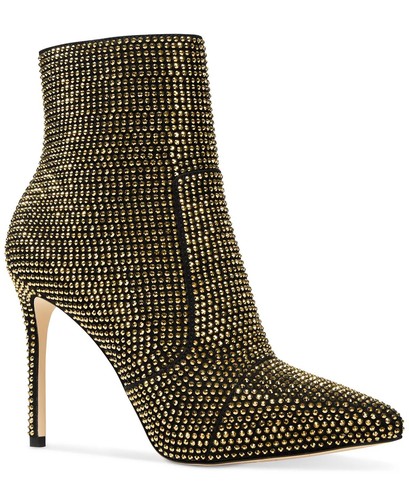 Pre-owned Michael Kors Woman's Boots Michael  Rue Stiletto Bootie Sizes 9 & 10 Availabl In Black/gold