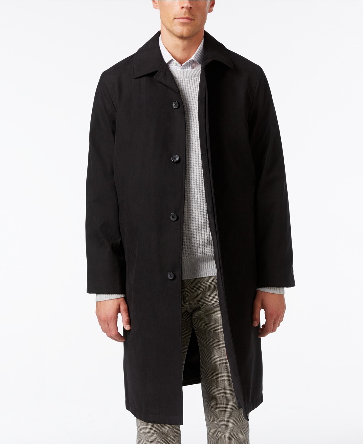 KENNETH COLE NEW YORK 134868 Men's Black Retz Water Repellent Raincoat Sz 36 S