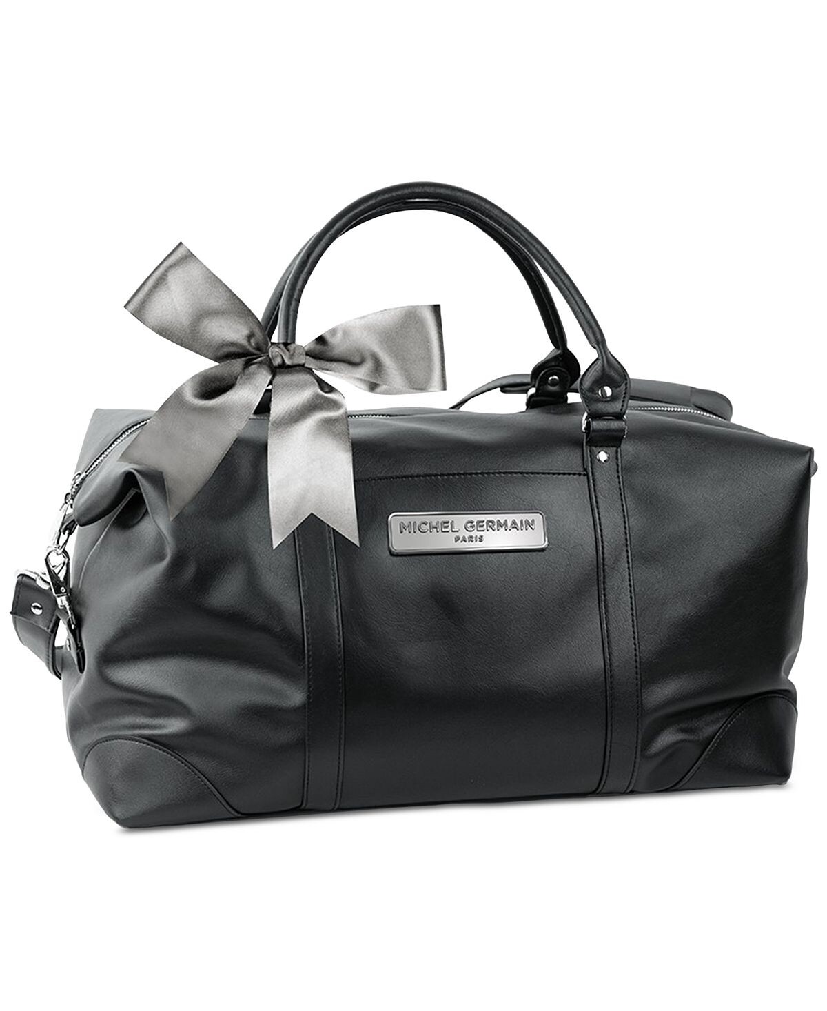 Black leather weekender bag shop