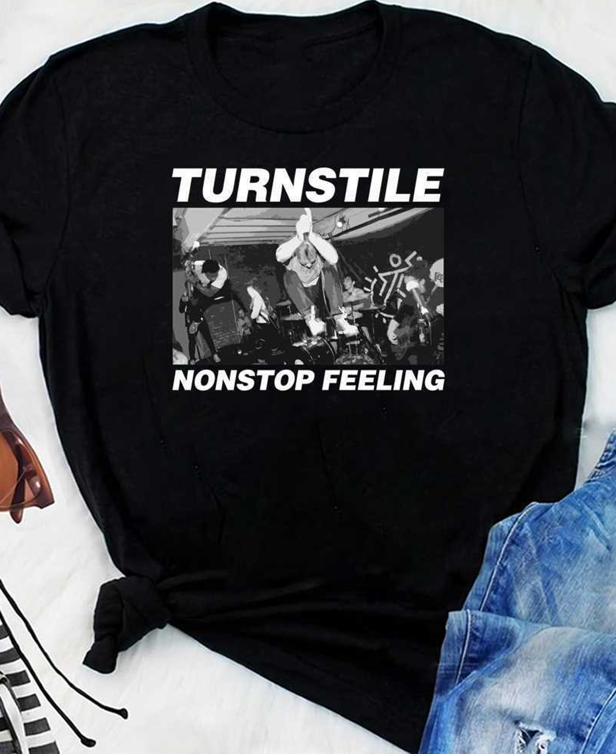 Turnstile band nonstop feeling T-shirt Black Short sleeve X672 | eBay