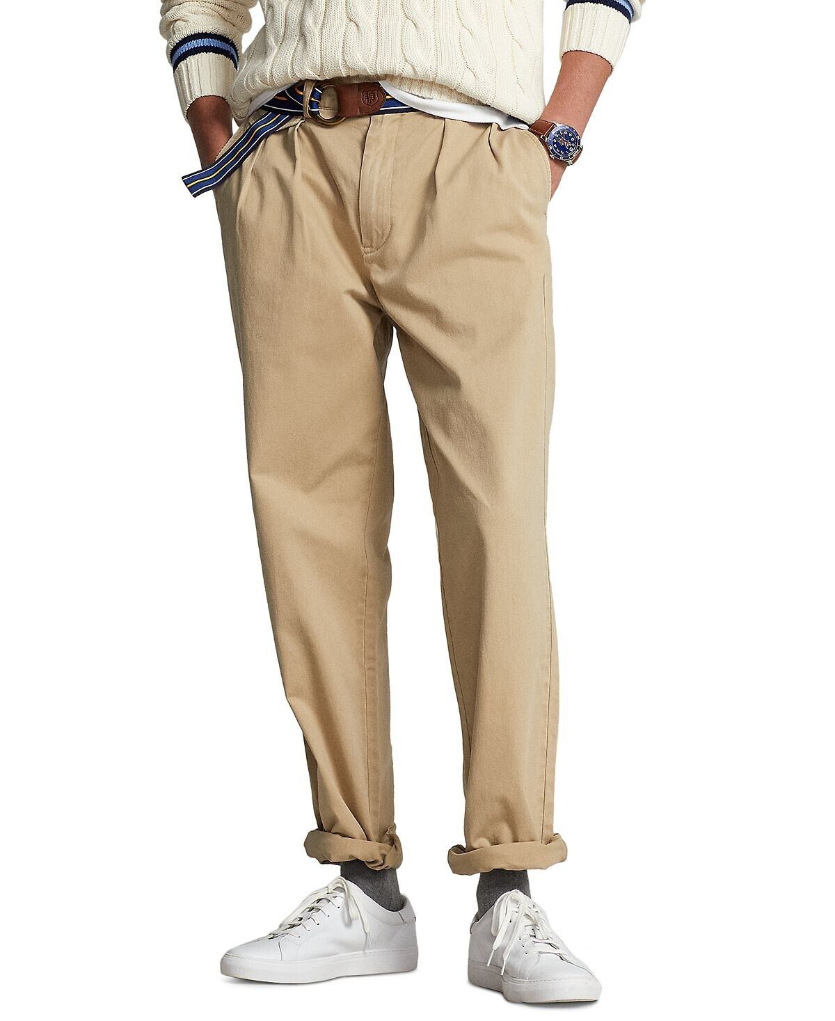 NWT Men's Ralph Lauren Polo Relaxed Fit Pleated Khaki Chino NWT Men's Ralph Lauren Polo Relaxed Fit Pleated Khaki Chino