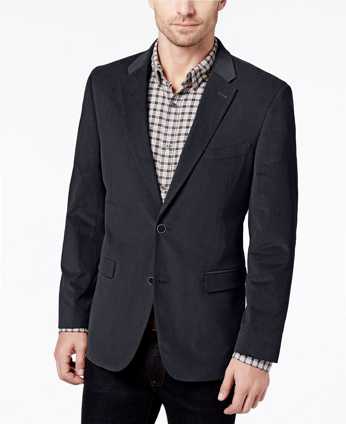 TOMMY HILFIGER 134898 Men's Navy Slim-Fit Stretch Corduroy Sport Coat Sz 40