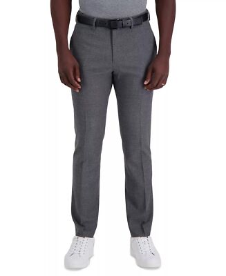 KENNETH COLE Men's Slim-Fit Stretch Dress Pants Grey Windowpane 30 x 32