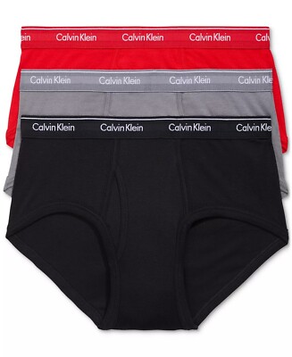 Calvin Klein BLACK/ROUGE/SHINING ARMOUR Men's 3-Pk. Classics Briefs, US X-Large