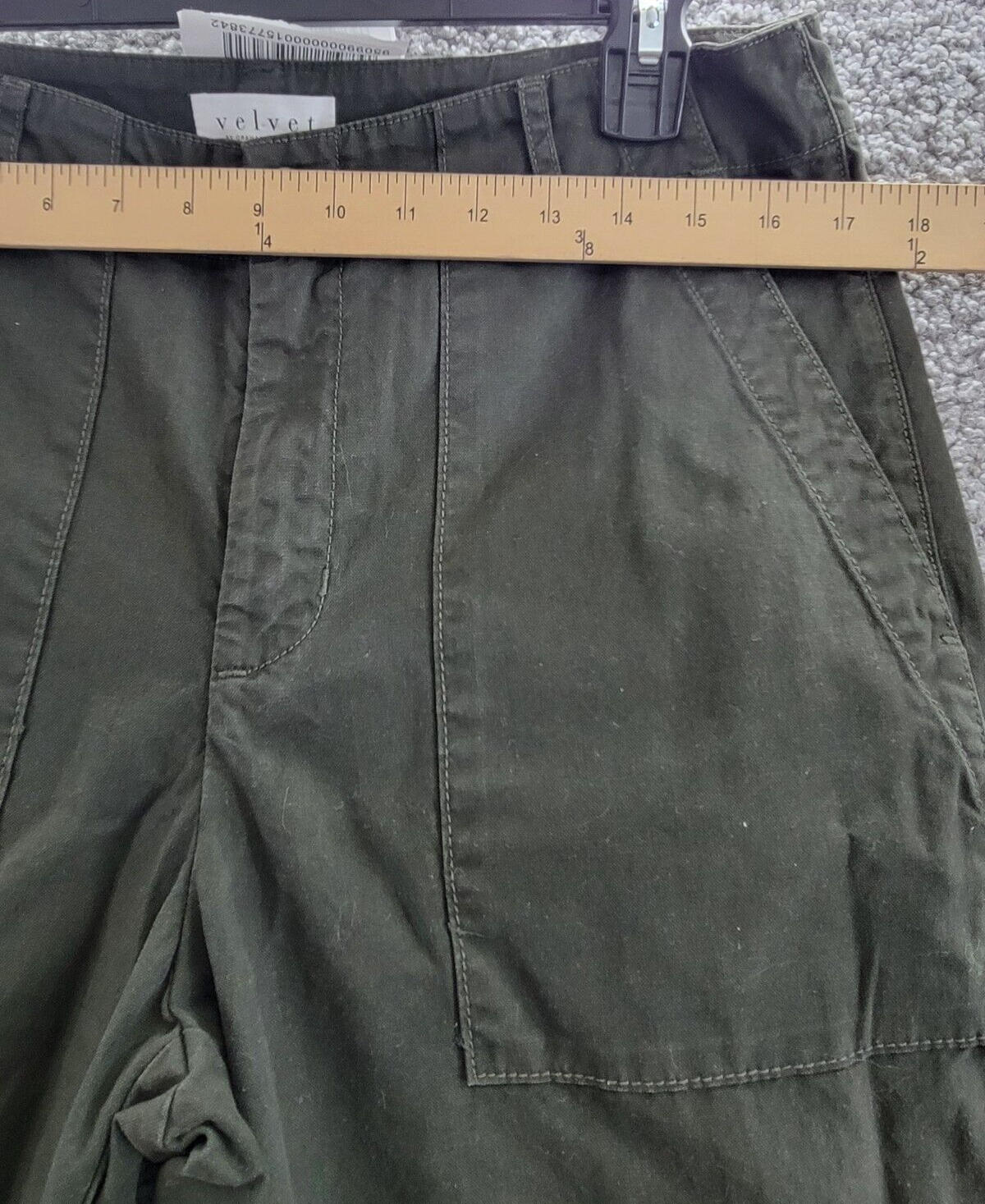 Velvet By Graham & Spencer Cropped Wide Leg Pants Women's 8 Locust Green Solid - Picture 5 of 18
