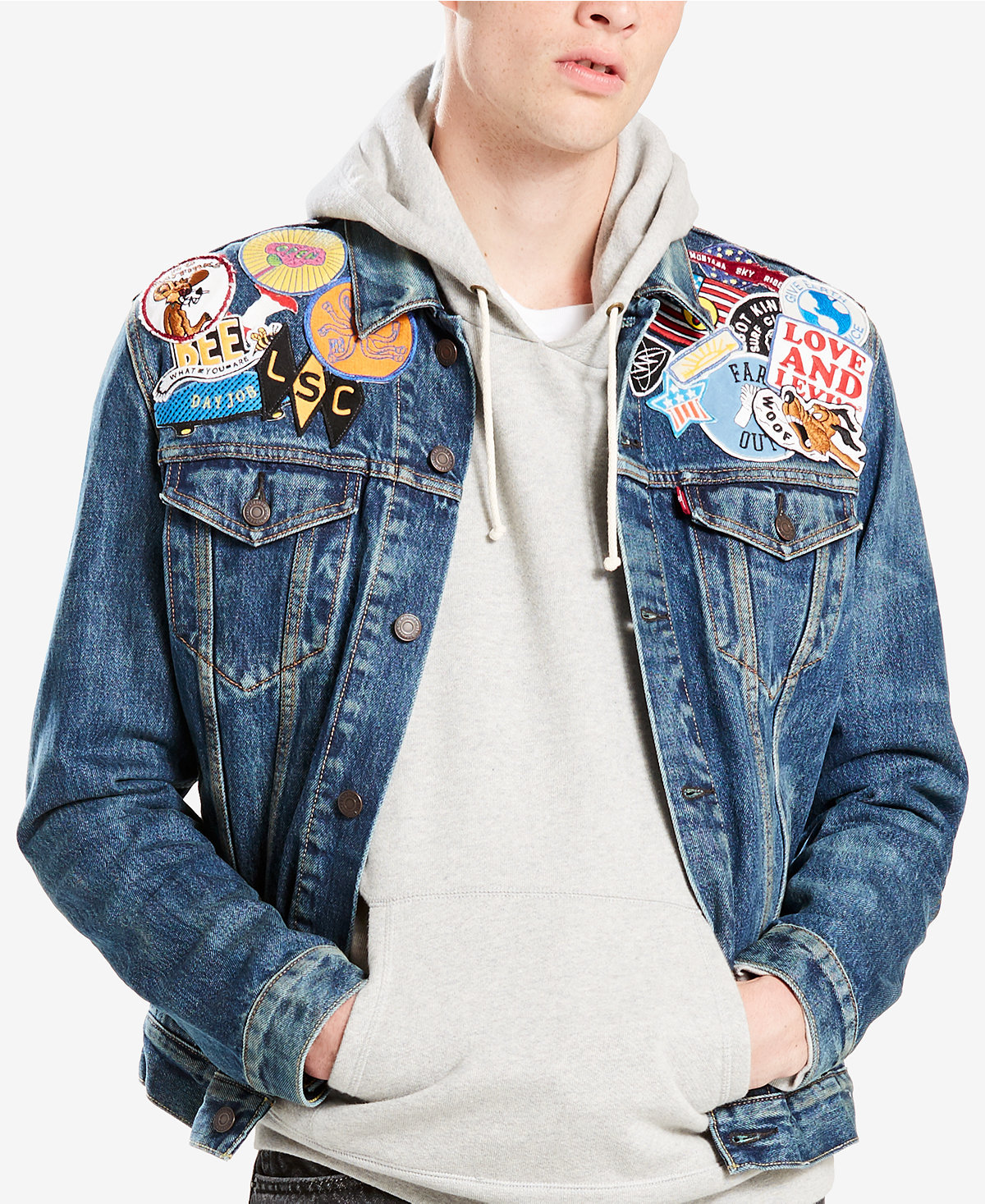 Levi's Limited Edition Men's Patched Trucker Denim Jacket Levi's Limited Edition Men's Patched Trucker Denim Jacket