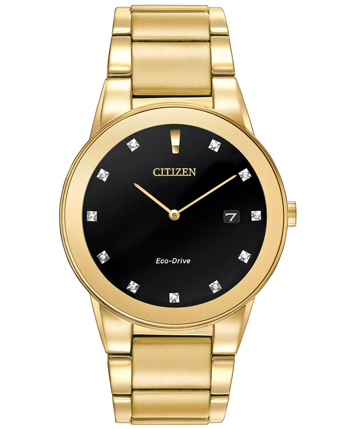 Pre-owned Citizen Eco-drive Men's Diamond Accents Gold-tone 40mm Watch Au1062-56g No Box