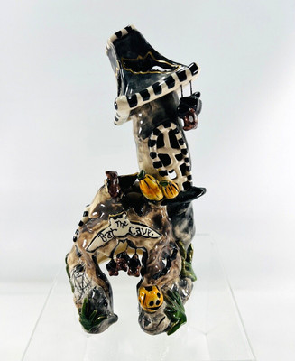 Blue Sky Heather Goldminc ClayWorks Halloween ''The Bat Cave'' TeaLight House 2002