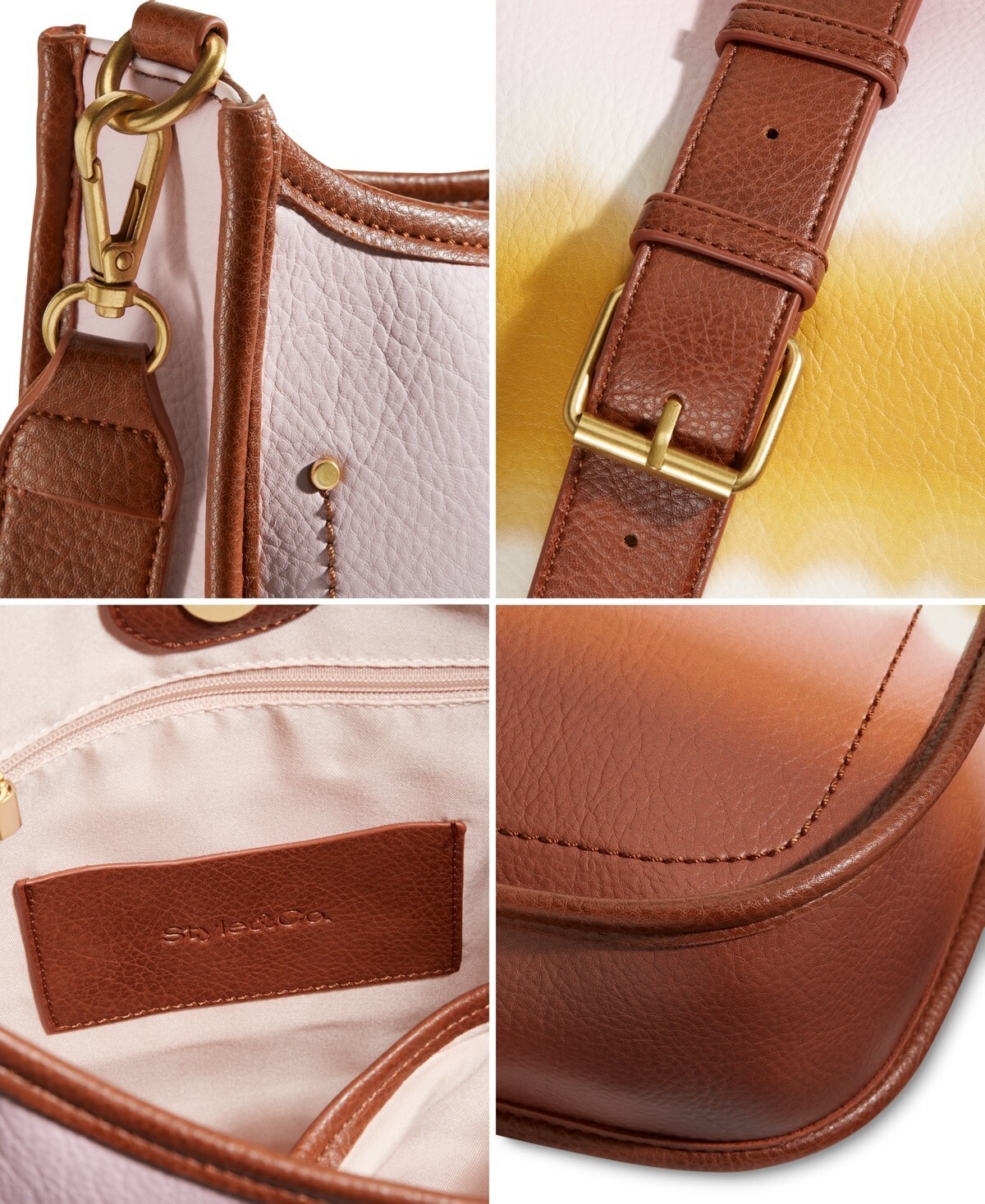 Style & Co Whipstitch Medium Crossbody Bag Women's One Size Dye Block Magnetic - Picture 2 of 19