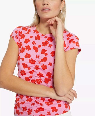 Sanctuary Women's Hold Me Tight Floral Print T-Shirt Pink Size Medium