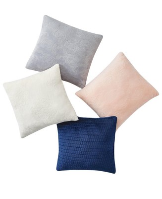 Infinity Home Square Textured Decorative Pillow 2 Piece Set Navy 18''x18''