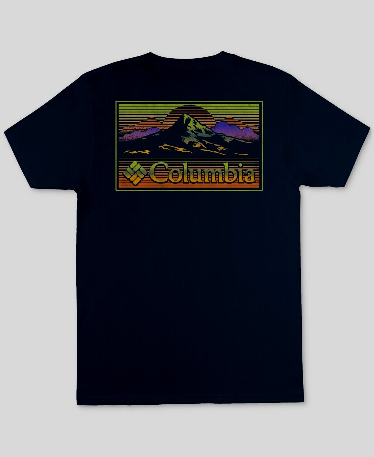 ★★Columbia★★ CU BIG WAVE LOGO SS TSHIRTS DARK NAVY CIW2U COLUMBIA Men's Navy Blue Mountain Graphic Logo T-Shirt NEW