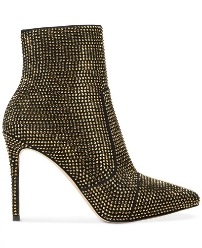 Pre-owned Michael Kors Woman's Boots Michael  Rue Stiletto Bootie Sizes 9 & 10 Availabl In Black/gold