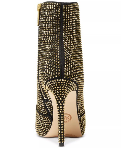 Pre-owned Michael Kors Woman's Boots Michael  Rue Stiletto Bootie Sizes 9 & 10 Availabl In Black/gold
