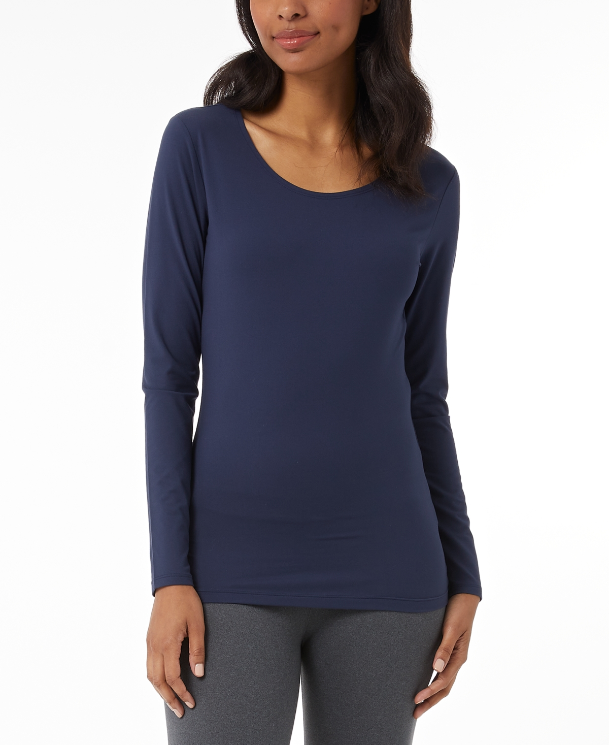 売れ筋商品|||３２ディグリー カットソー トップス レディース Women's Long-Sleeve Scoop-Neck Top Indigo Iris 32 Degrees Heat Womens Size XS Scoop Neck Long-Sleeve Top