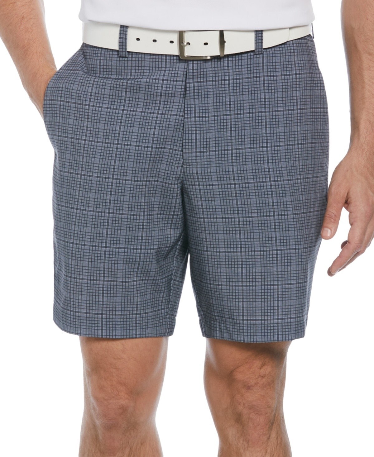 PGA TOUR Check Print Performance Golf Shorts Men's 44 Caviar Slash Pockets - Picture 1 of 16