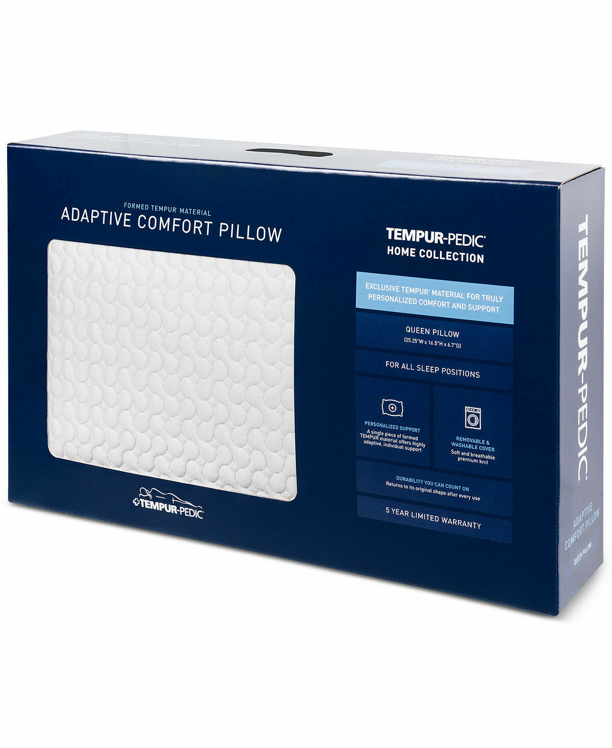 Tempur Pedic Adaptive Comfort Memory Foam Queen Pillow For Sale