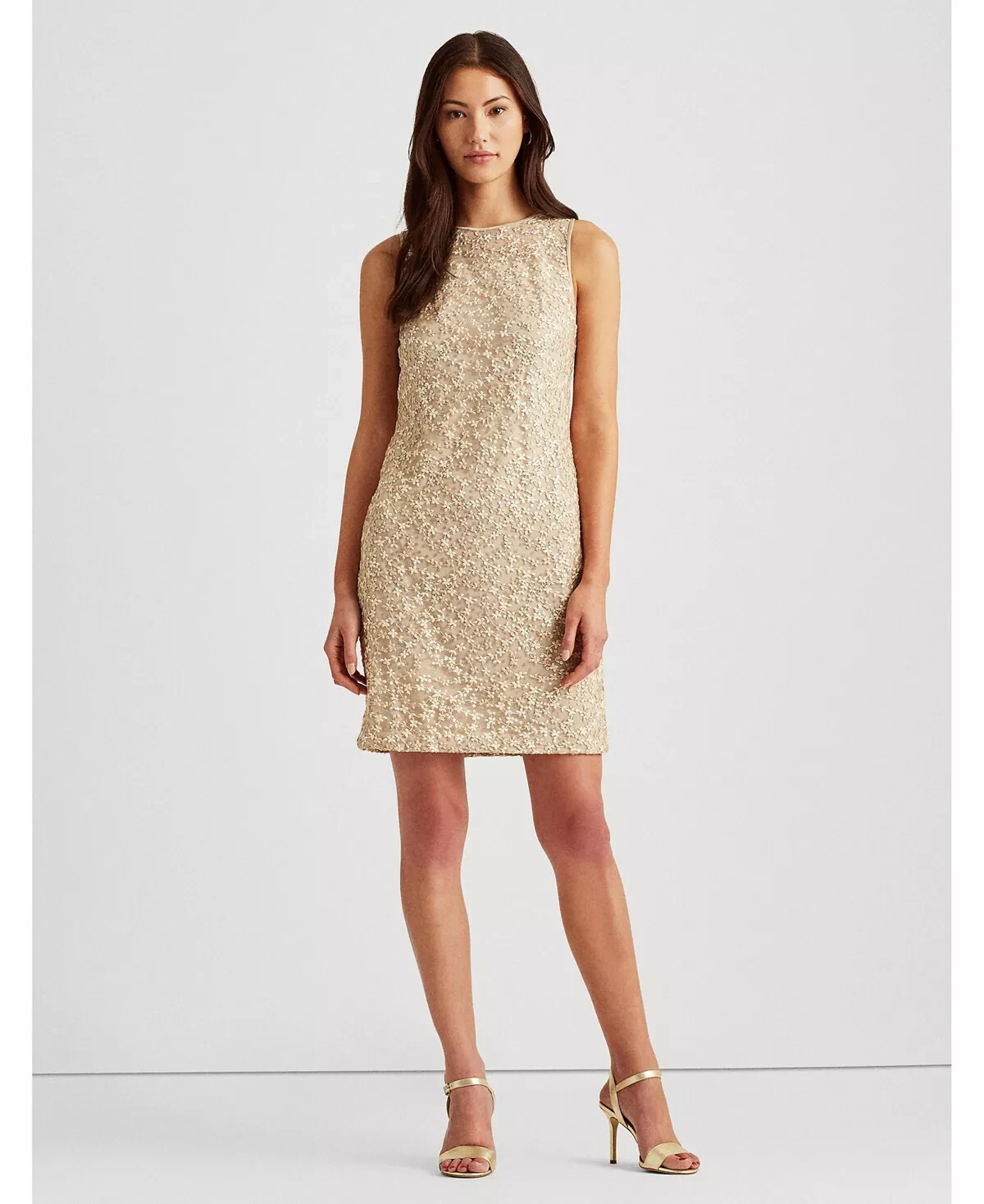 Lauren Ralph Lauren Sequined Floral Cocktail Dress Color