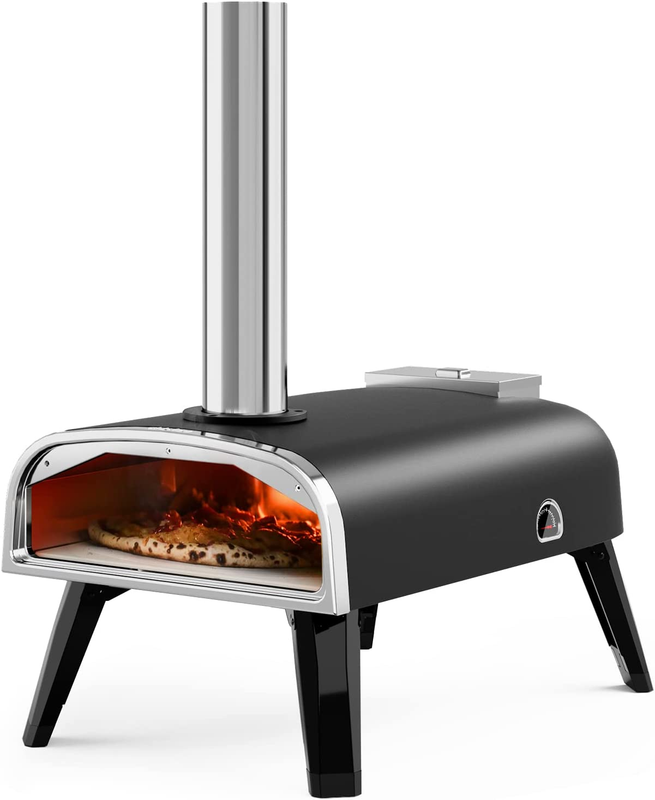 Pizza Oven Outdoor 12" Wood Fired Pizza Ovens Pellet Pizza Stove for Outside, Po