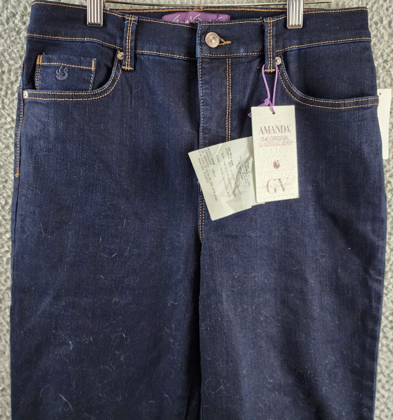 Gloria Vanderbilt Petites High-Rise Straight Leg Jeans Women's 10PS Rinse Noir~ - Picture 3 of 15