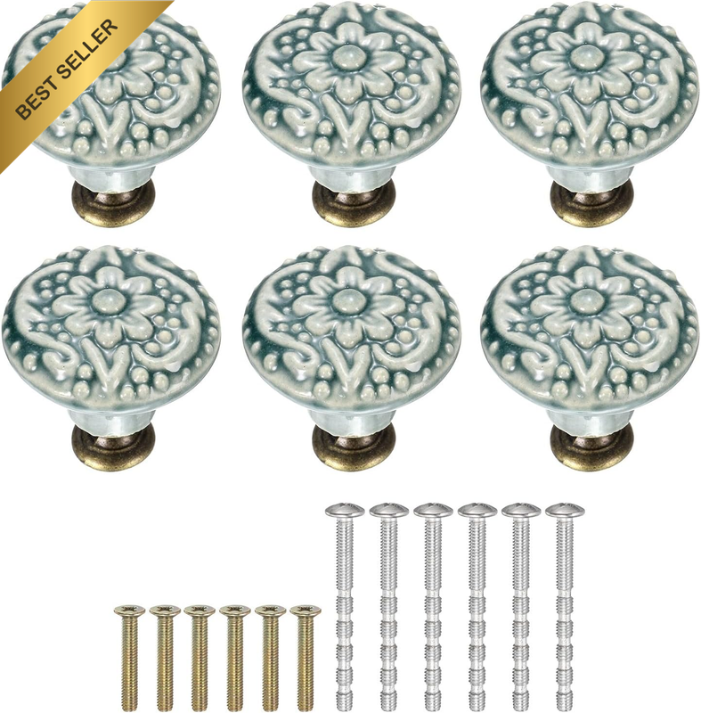 6Pcs Ceramic Knobs, 34Mm/1.34