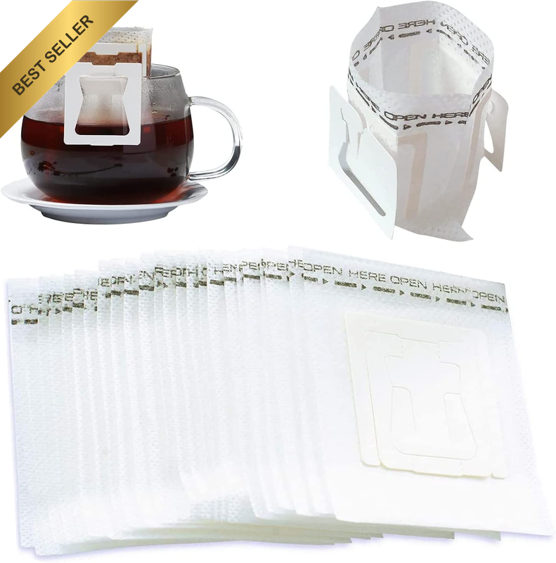 56Pcs Hanging Ear Drip Coffee Filter Paper Disposable Single Serve Portable Bag