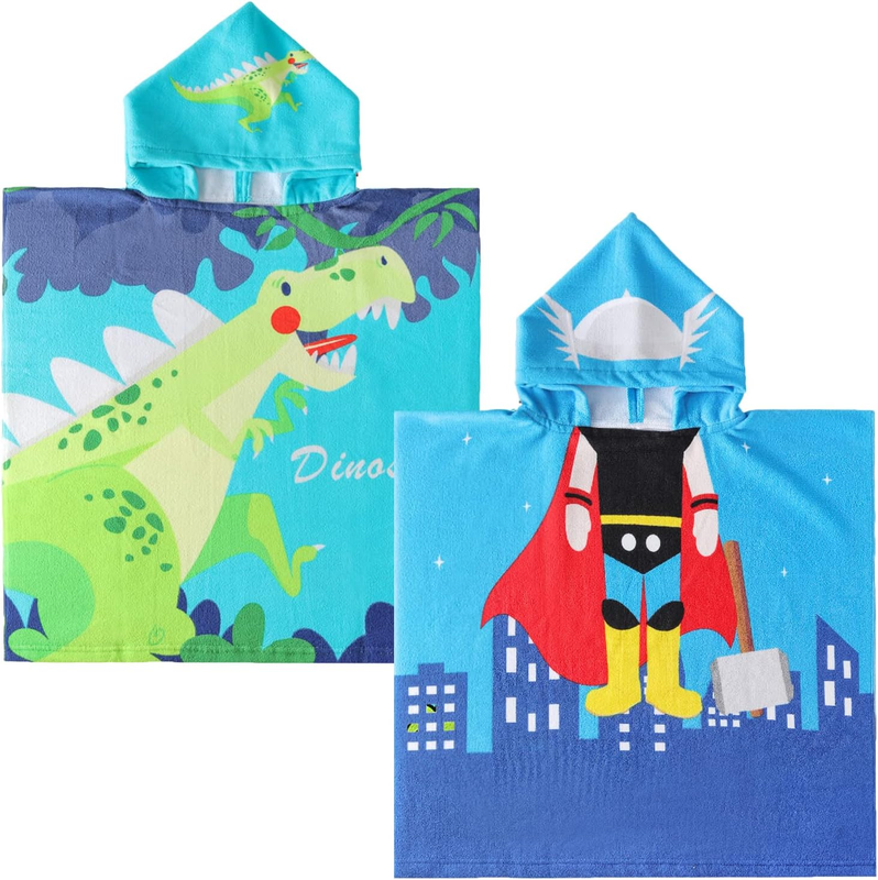 S For Kids, 2 Pcs Hooded Towel For Girls Boys, Toddler Hoode