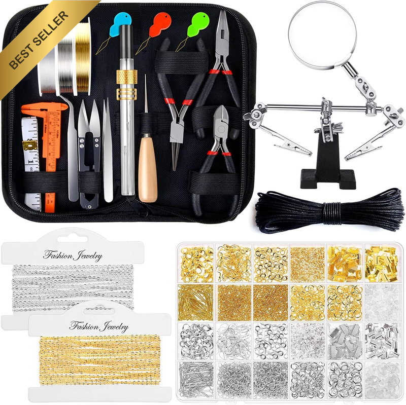 Jewelry Making Supplies Kit for Adults, Jewelry Making Tools with Earring Hooks,