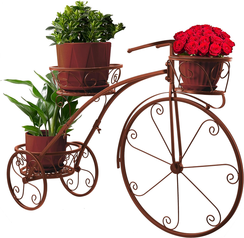 Tricycle Plant Stand - Flower Pot Cart Holder - Ideal for Home, Garden, Patio