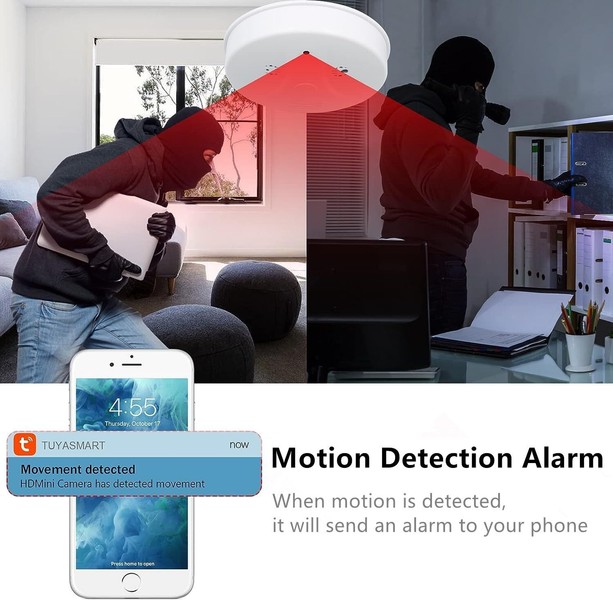 TANGMI Hidden Camera Smoke Detector 1080P HD Wireless WiFi Camera Video Small... - Image 5