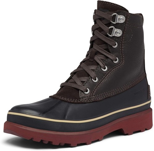Pre-owned Sorel Men's Caribou Storm Wp Boot - Rain And Wind - Waterproof - Buff In Blackened Brown