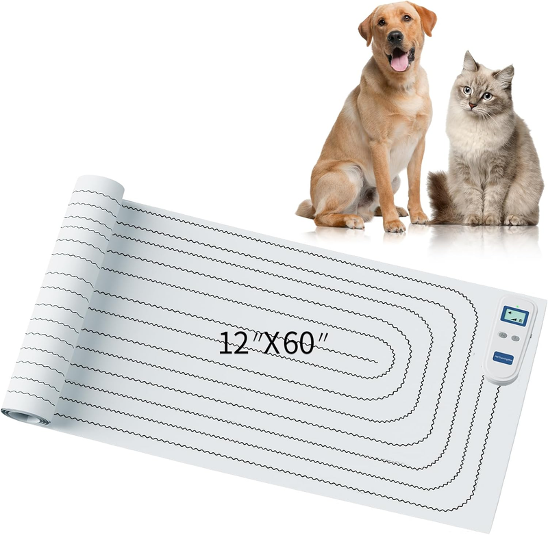 Indoor Pet Training Mat, Rechargeable Electric Shock Mat for Dogs and Cats,Dog Repellent Mat for Couch, Bed, Table - Effective Training & Keep Away Pad (12